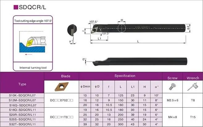 S16Q-SDQCR07 Ausdreh-Drehmeißel (Halter)