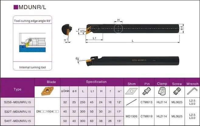 S40U-MDUNR15 Ausdreh-Drehmeißel (Halter)